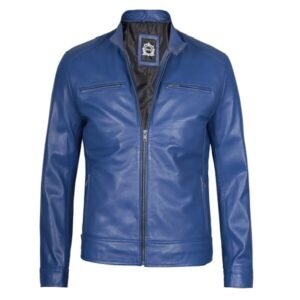 Mens Dodge Blue Racer Leather Jacket 3-01