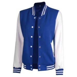 Women Royal Blue And White Varsity Jacket - Letterman Style 2