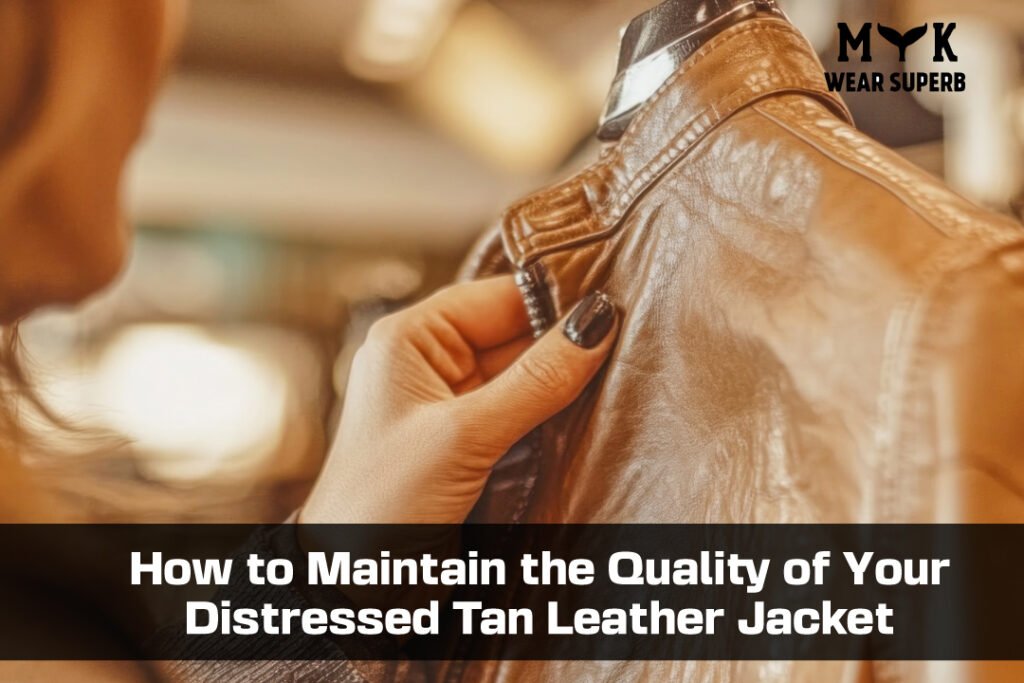 Distressed Tan Leather Jacket